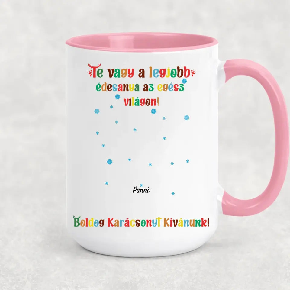 Egyedi karácsonyi bögre a családnak - akár 8 gyermekkel