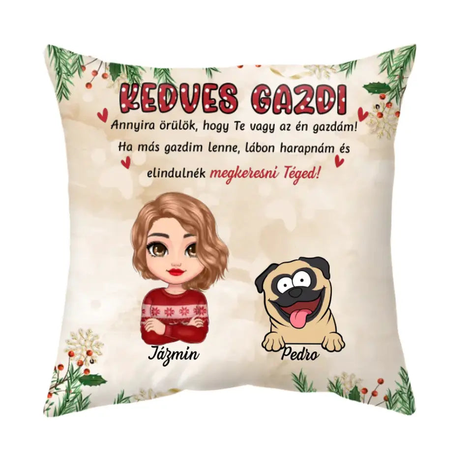 Egyedi párna gazdiknak - karácsonyi kutyusok