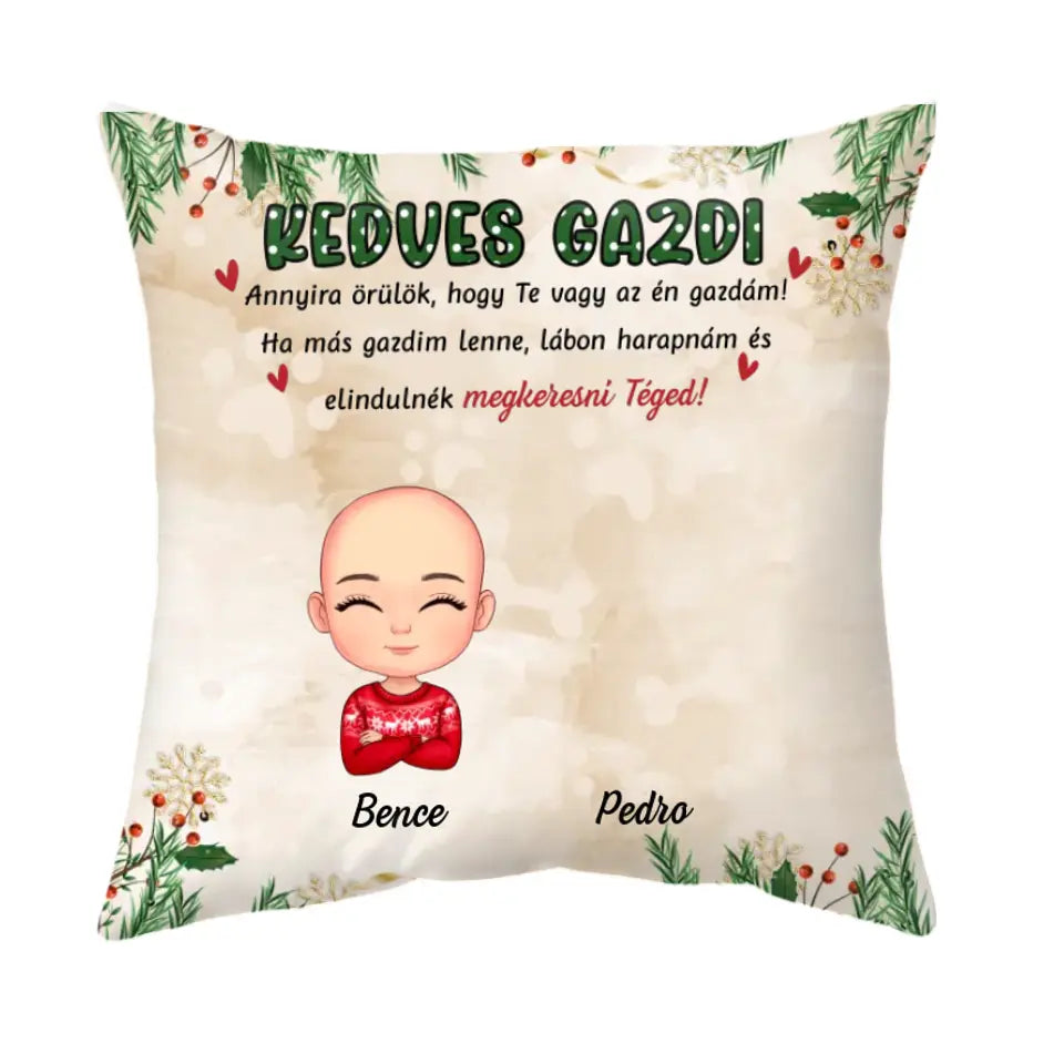 Egyedi gazdis párna gyerekeknek - karácsonyi cicák