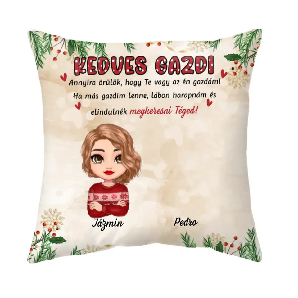 Egyedi párna gazdiknak - karácsonyi cicák