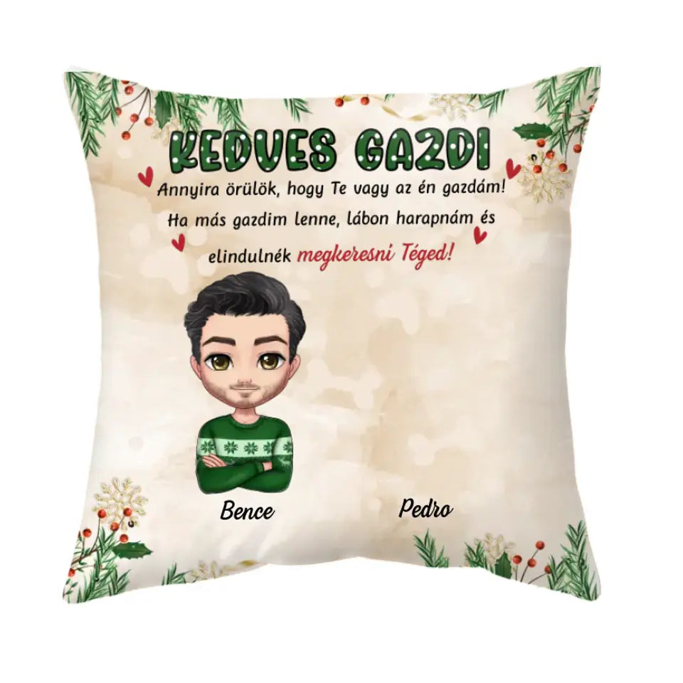 Egyedi párna fiú gazdiknak - karácsonyi cicák