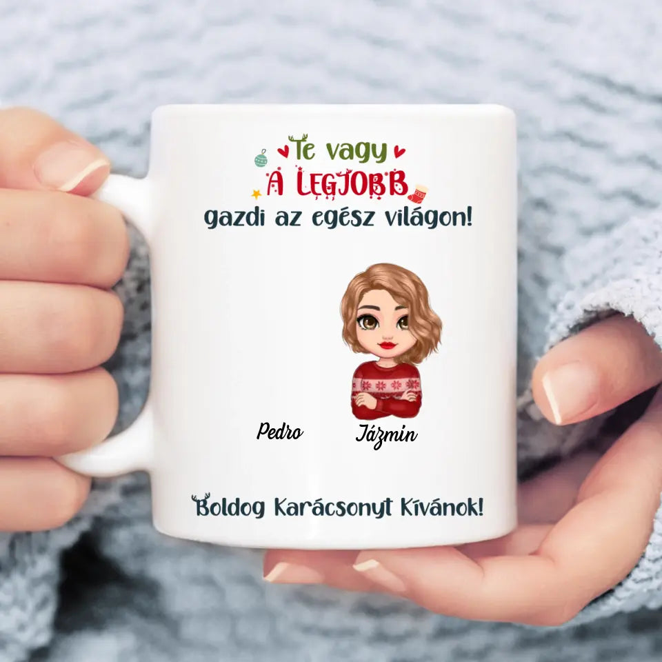 Egyedi karácsonyi bögre lány gazdiknak - akár 6 kedvenc