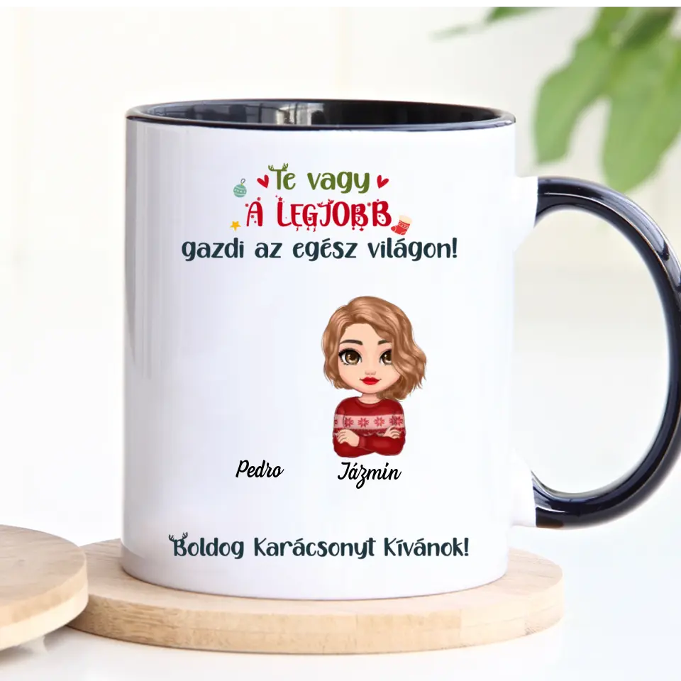 Egyedi karácsonyi bögre lány gazdiknak - akár 6 kedvenc