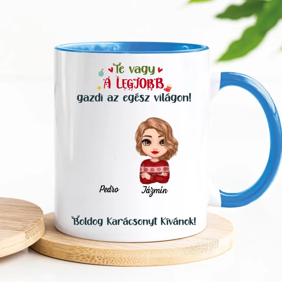 Egyedi karácsonyi bögre lány gazdiknak - akár 6 kedvenc