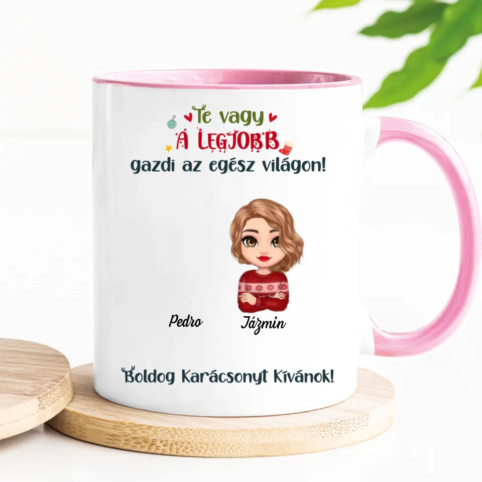 Egyedi karácsonyi bögre lány gazdiknak - akár 6 kedvenc