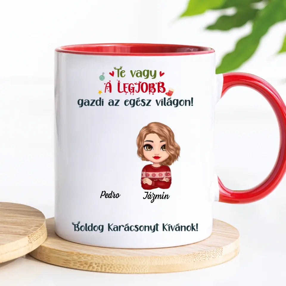 Egyedi karácsonyi bögre lány gazdiknak - akár 6 kedvenc