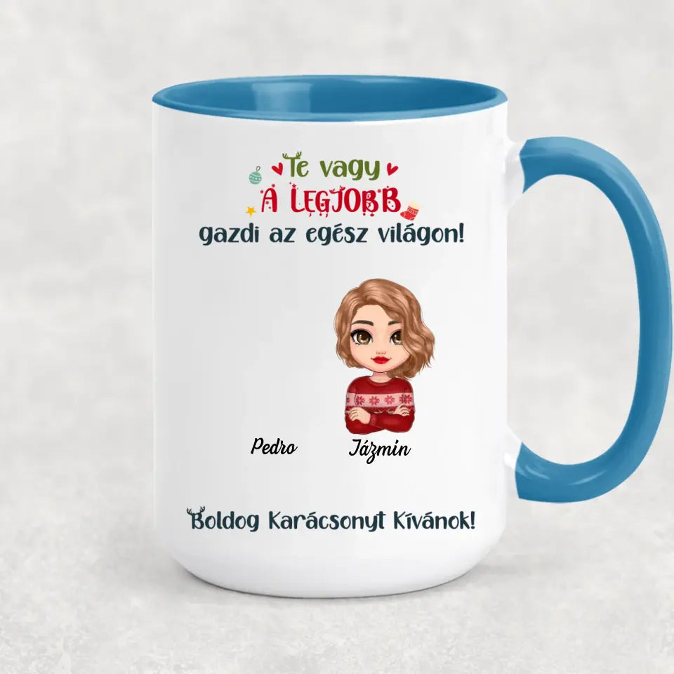 Egyedi karácsonyi bögre lány gazdiknak - akár 6 kedvenc