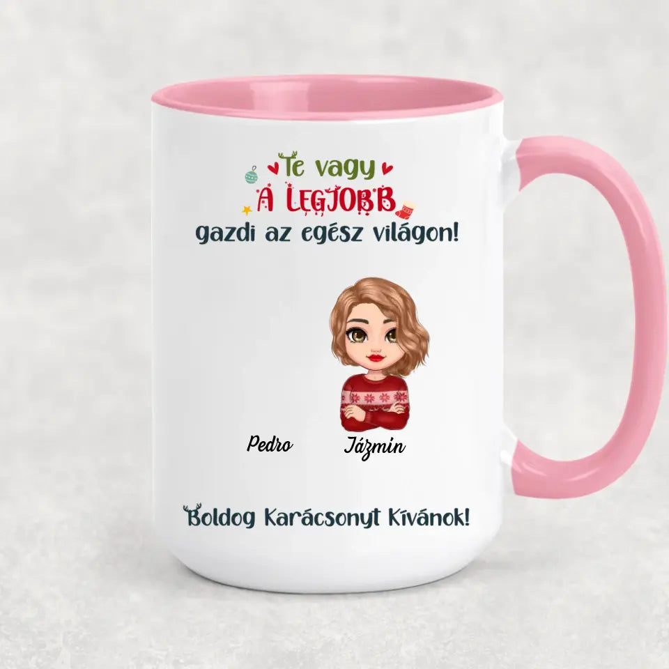 Egyedi karácsonyi bögre lány gazdiknak - akár 6 kedvenc