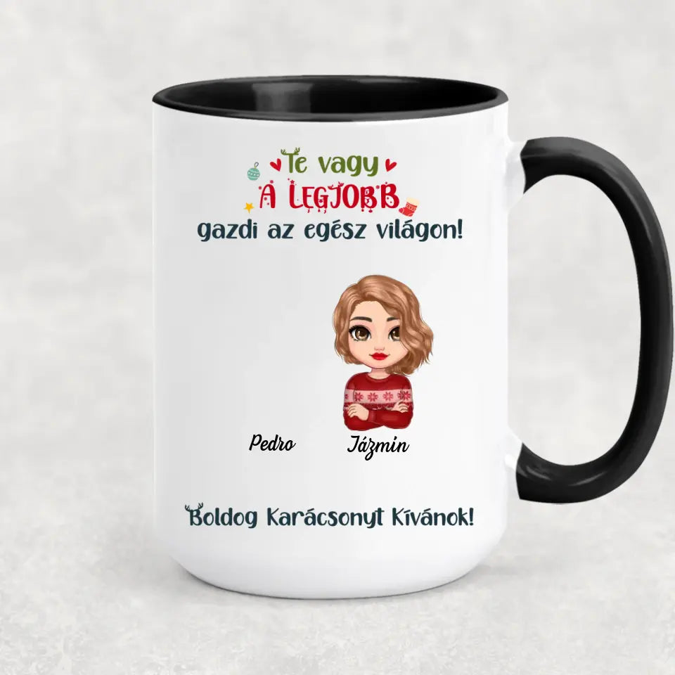 Egyedi karácsonyi bögre lány gazdiknak - akár 6 kedvenc