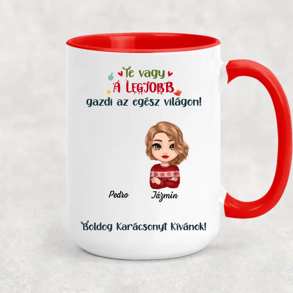 Egyedi karácsonyi bögre lány gazdiknak - akár 6 kedvenc