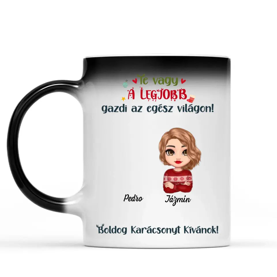 Egyedi karácsonyi bögre lány gazdiknak - akár 6 kedvenc