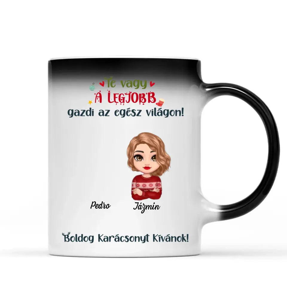 Egyedi karácsonyi bögre lány gazdiknak - akár 6 kedvenc