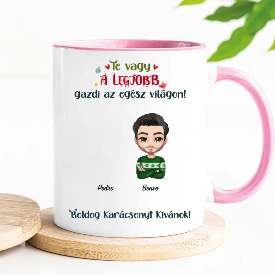 Egyedi karácsonyi bögre fiú gazdiknak - akár 6 kedvenc