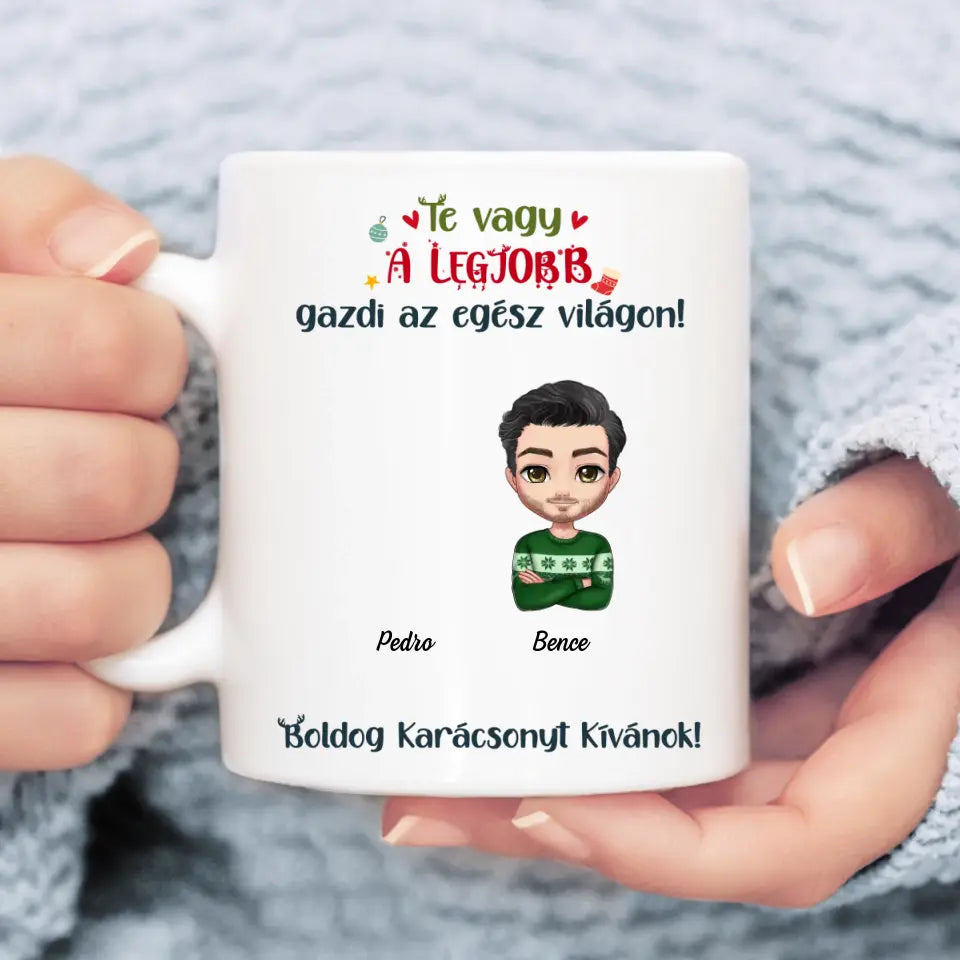 Egyedi karácsonyi bögre fiú gazdiknak - akár 6 kedvenc