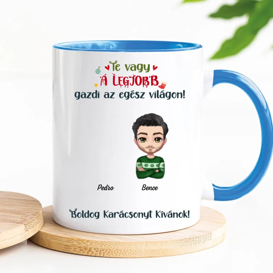 Egyedi karácsonyi bögre fiú gazdiknak - akár 6 kedvenc