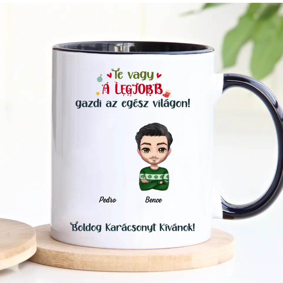 Egyedi karácsonyi bögre fiú gazdiknak - akár 6 kedvenc