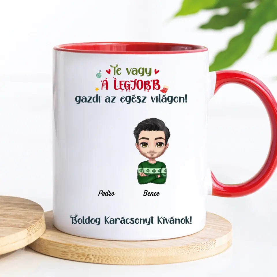 Egyedi karácsonyi bögre fiú gazdiknak - akár 6 kedvenc