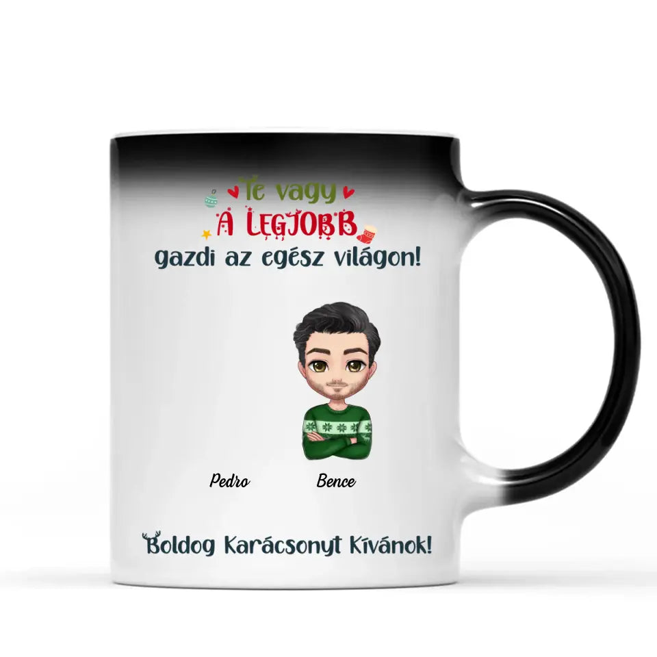 Egyedi karácsonyi bögre fiú gazdiknak - akár 6 kedvenc