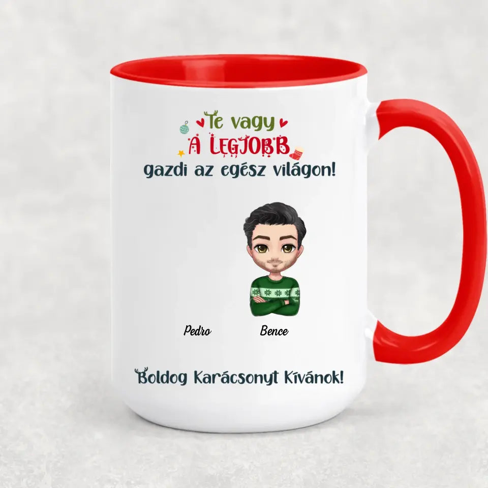 Egyedi karácsonyi bögre fiú gazdiknak - akár 6 kedvenc