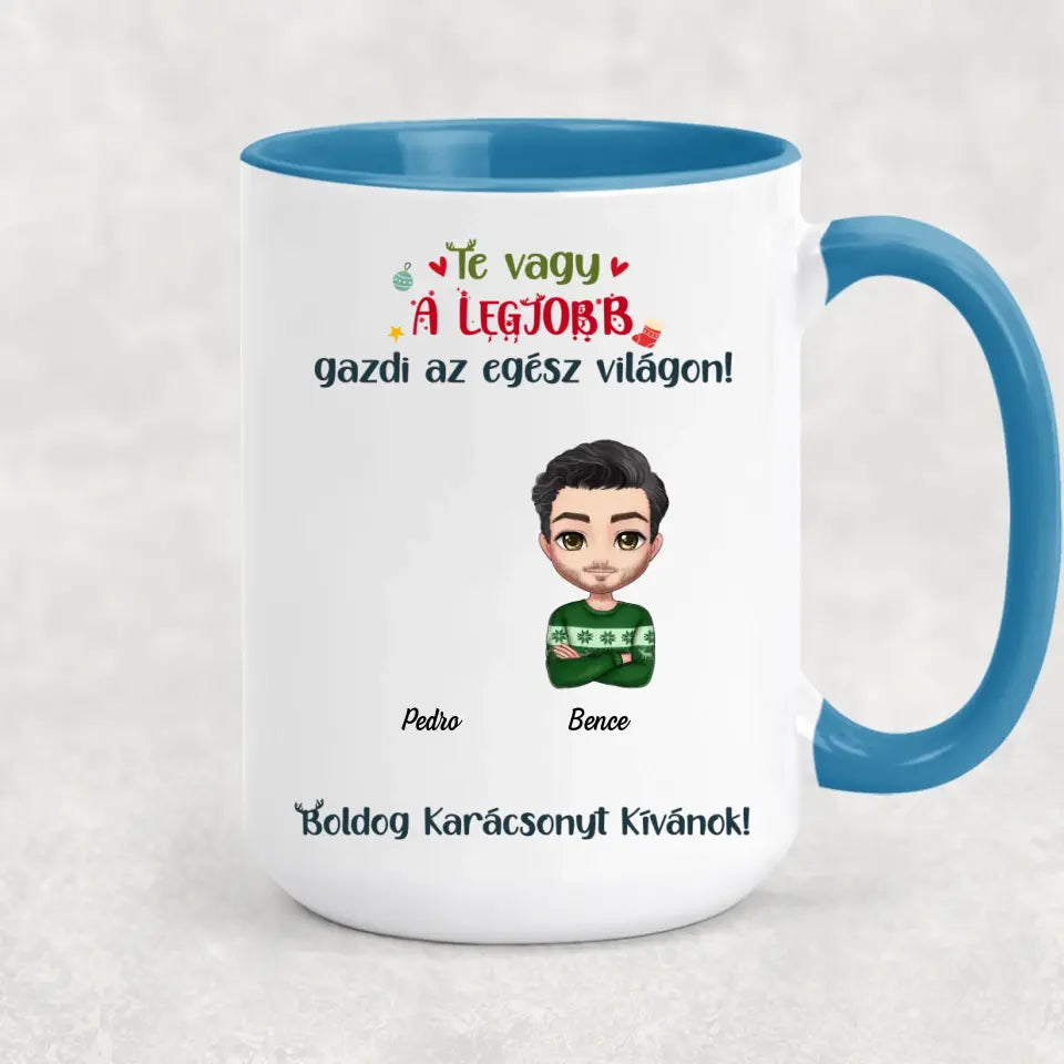 Egyedi karácsonyi bögre fiú gazdiknak - akár 6 kedvenc
