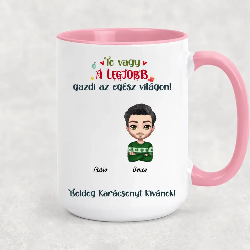 Egyedi karácsonyi bögre fiú gazdiknak - akár 6 kedvenc