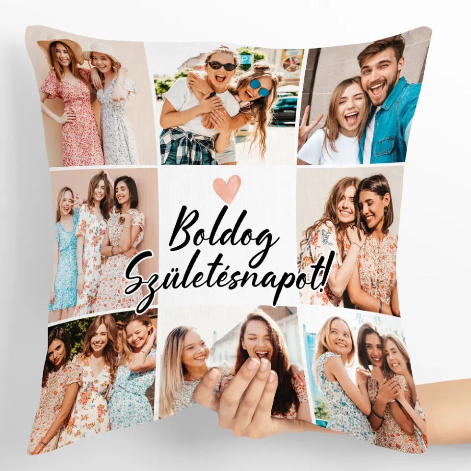 Egyedi saját fotós párna - Boldog Születésnapot