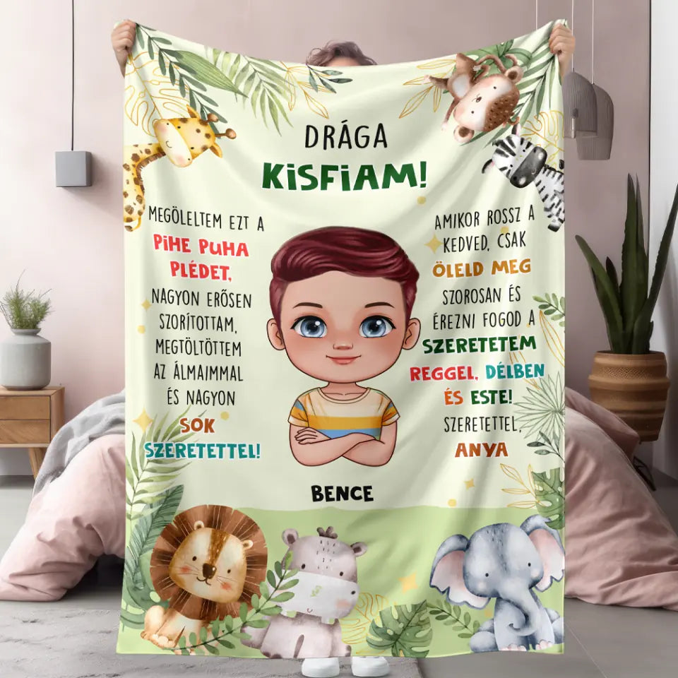 Egyedi pléd fiú gyermeknek - megöleltem ezt a plédet