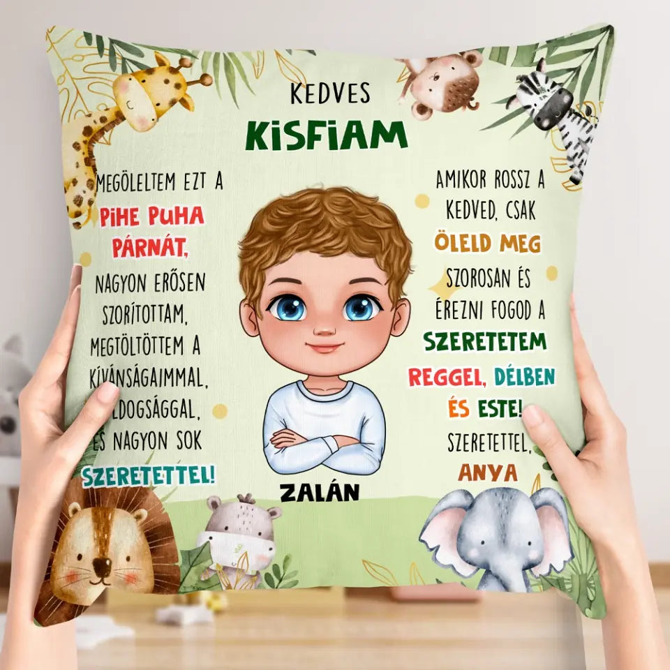 Egyedi párna fiú gyermeknek - megöleltem ezt a párnát