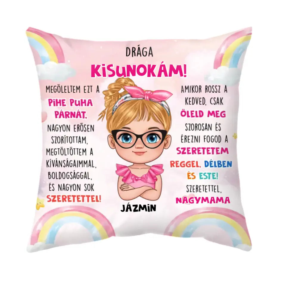 Egyedi párna lány gyermeknek - megöleltem ezt a párnát