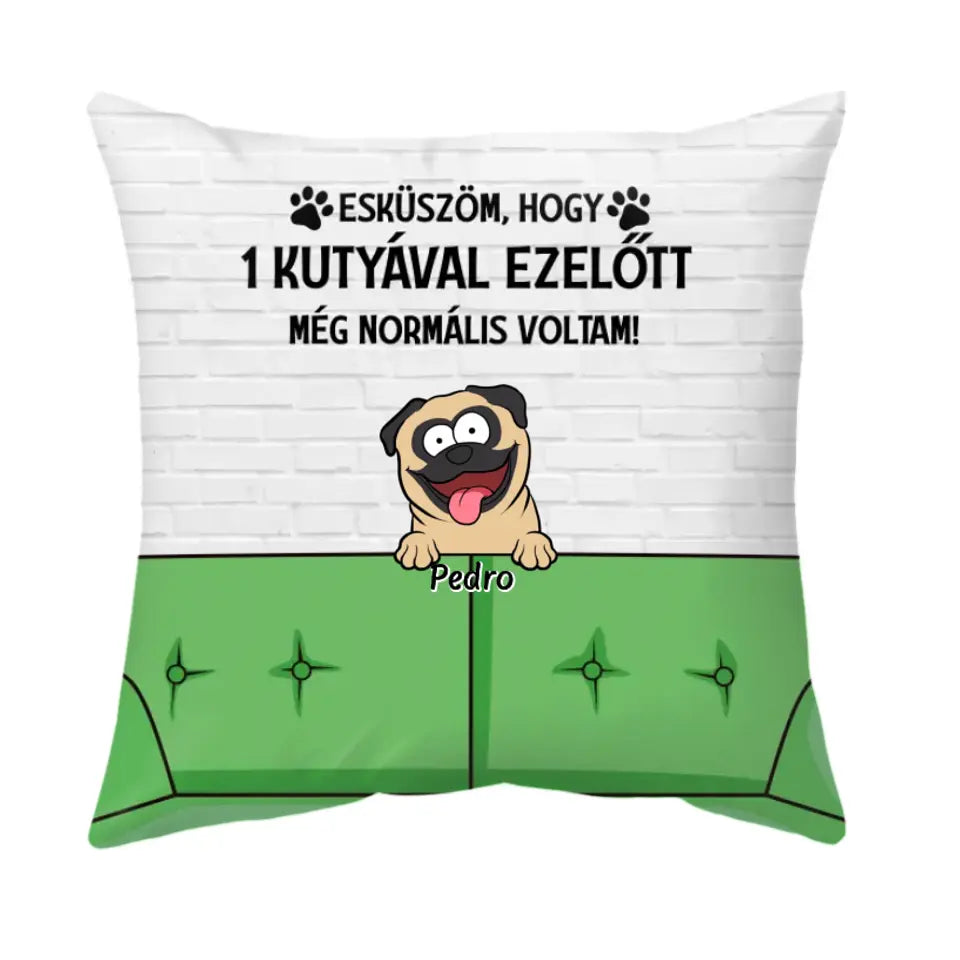 Egyedi kutyás párna gazdiknak - normális voltam