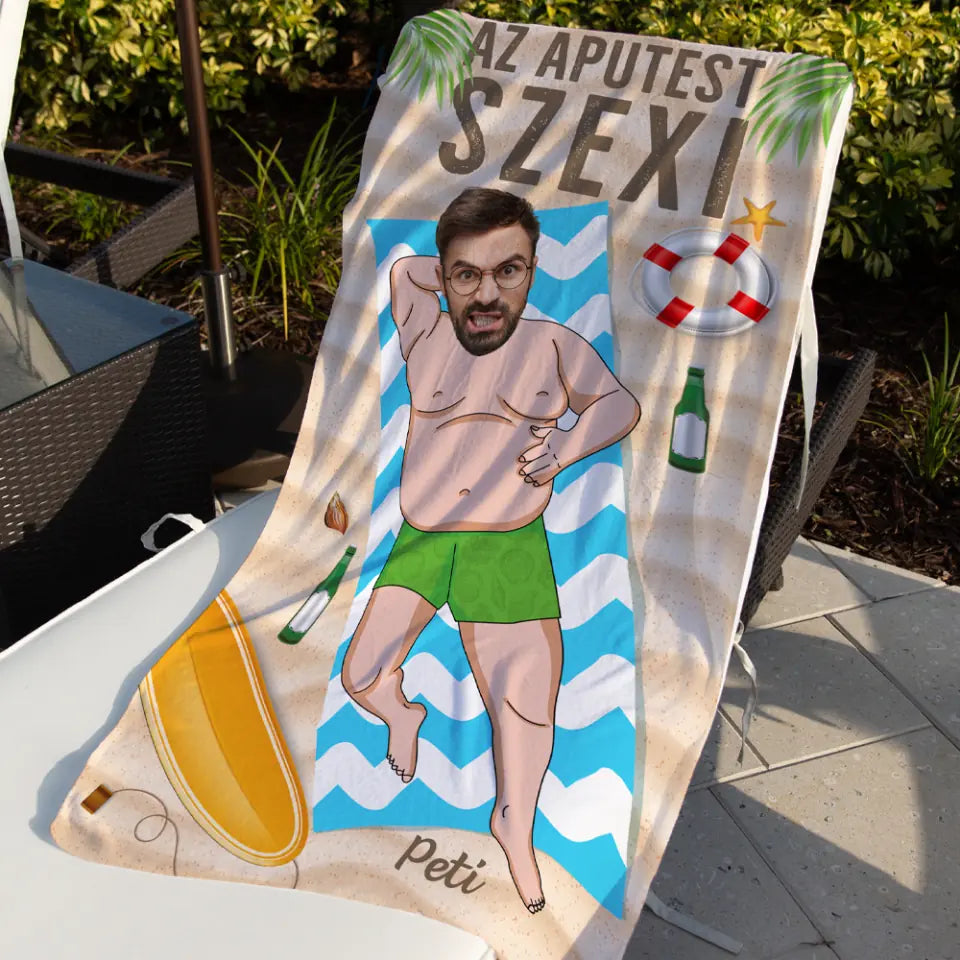 Egyedi strandtörölköző férfiaknak - aputest