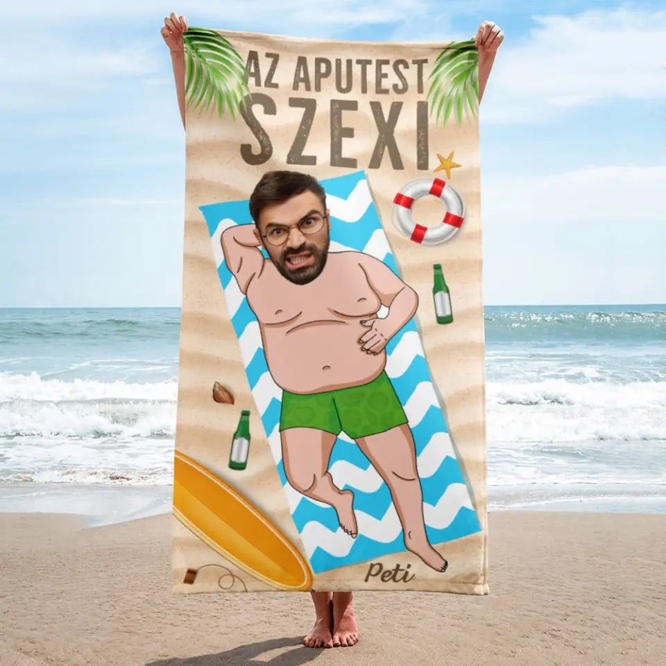 Egyedi strandtörölköző férfiaknak - aputest