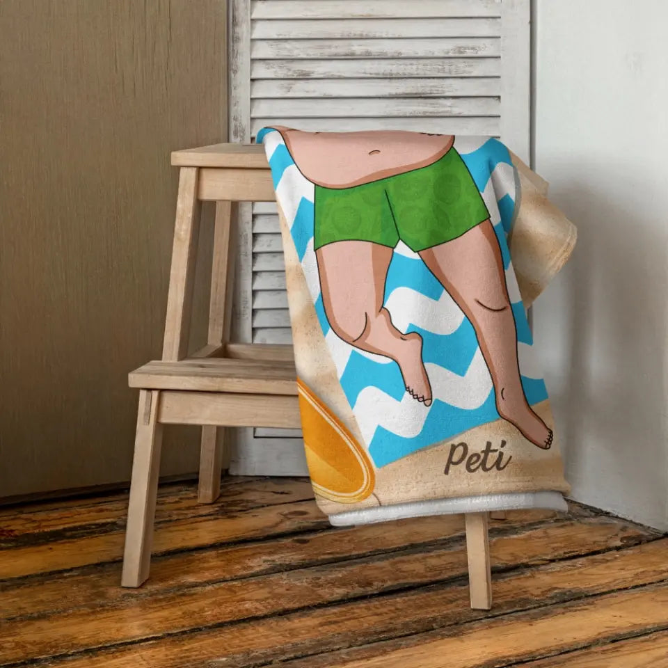 Egyedi strandtörölköző férfiaknak - aputest