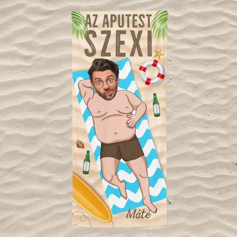 Egyedi strandtörölköző férfiaknak - aputest