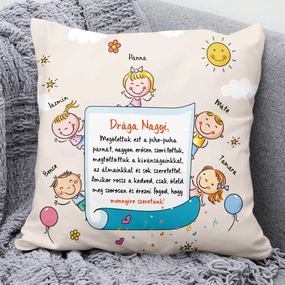 Egyedi párna nagymamáknak - megöleltem ezt a párnát