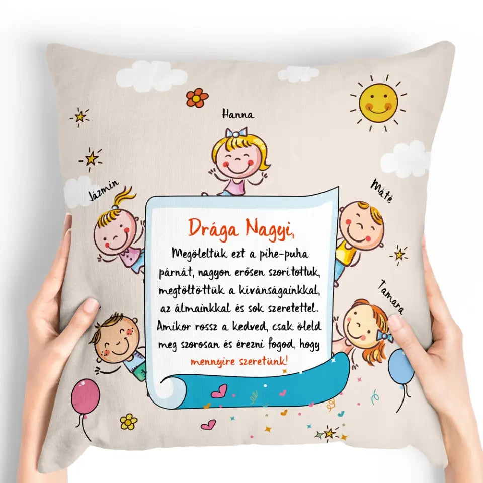 Egyedi párna nagymamáknak - megöleltem ezt a párnát