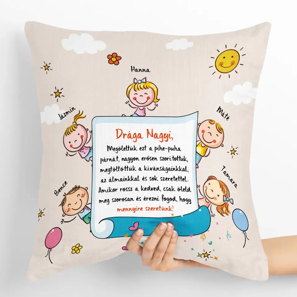 Egyedi párna nagymamáknak - megöleltem ezt a párnát