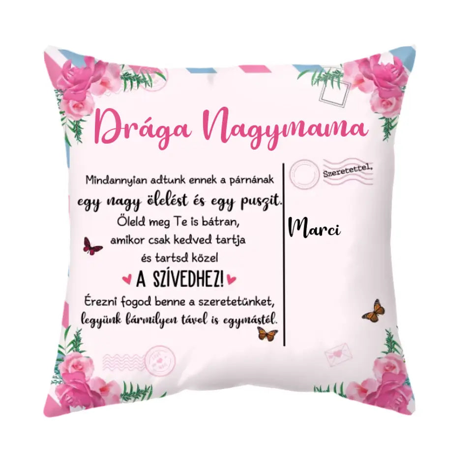 Egyedi párna nagymamáknak - adtunk egy ölelést