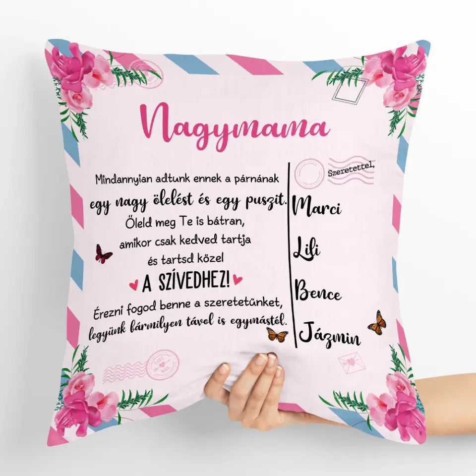 Egyedi párna nagymamáknak - adtunk egy ölelést
