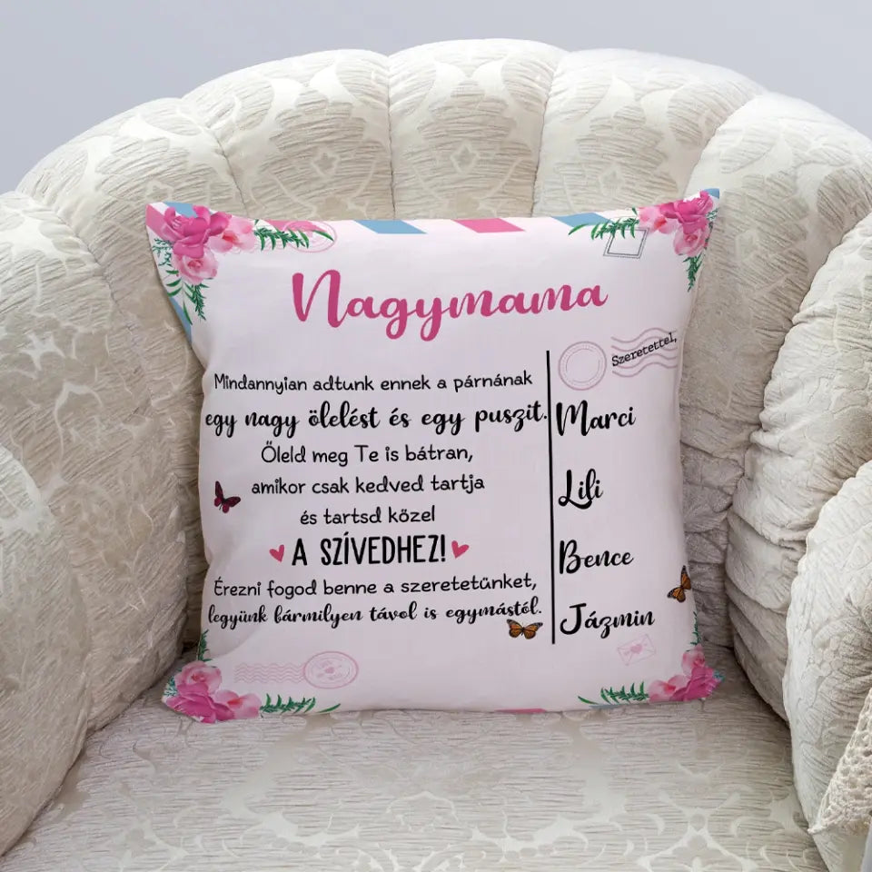 Egyedi párna nagymamáknak - adtunk egy ölelést