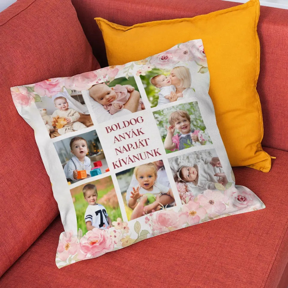 Egyedi Anyák napi párna saját fotóval - Boldog Anyák napját kívánunk