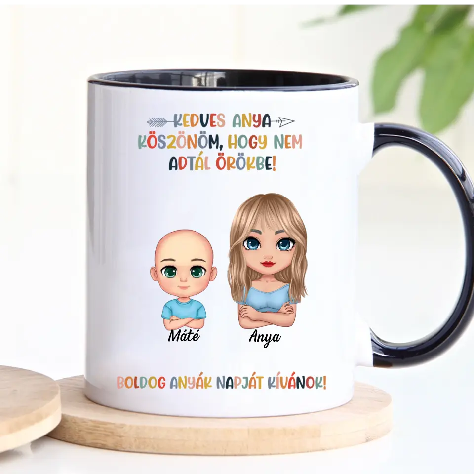 Egyedi vicces bögre Anyák napjára - köszönjük, hogy nem adtál örökbe