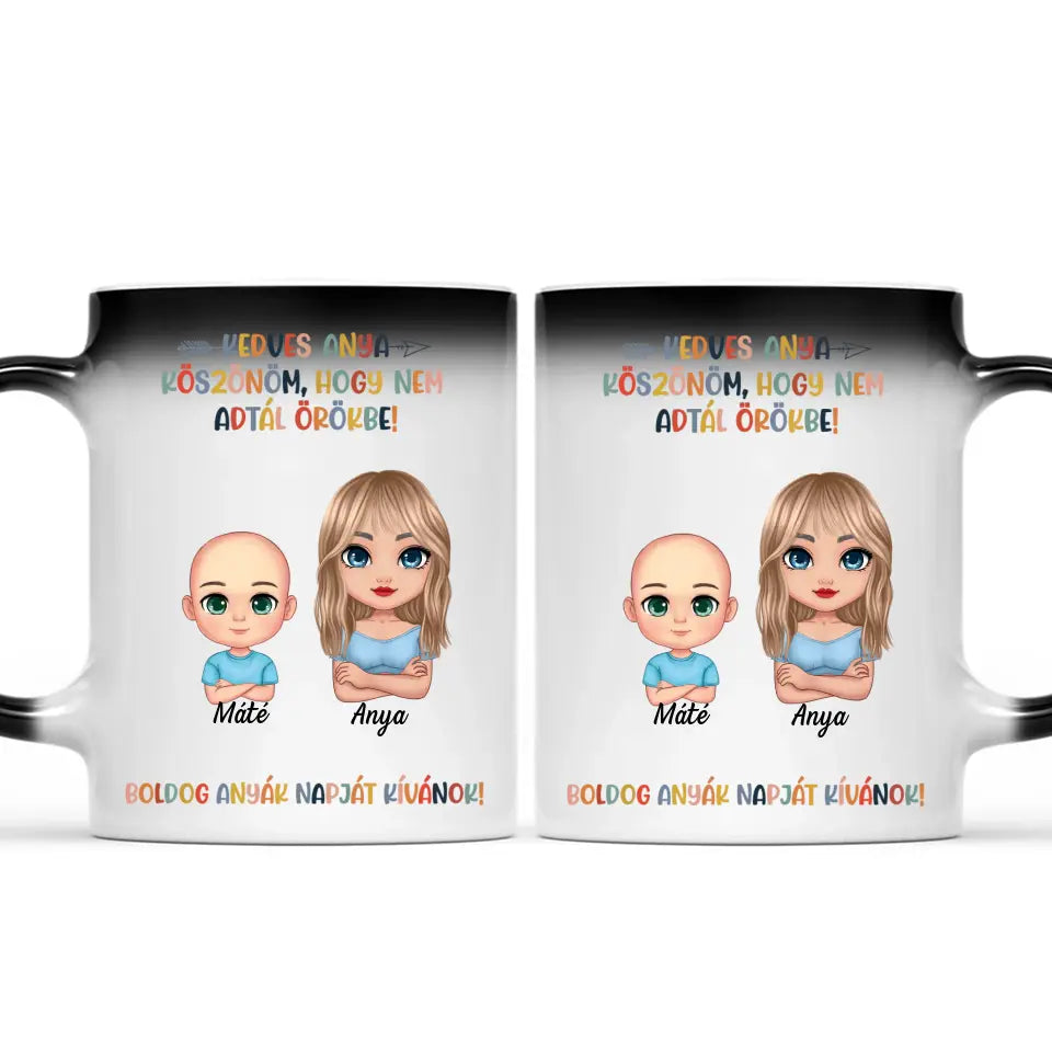 Egyedi vicces bögre Anyák napjára - köszönjük, hogy nem adtál örökbe