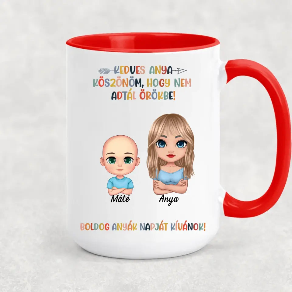 Egyedi vicces bögre Anyák napjára - köszönjük, hogy nem adtál örökbe