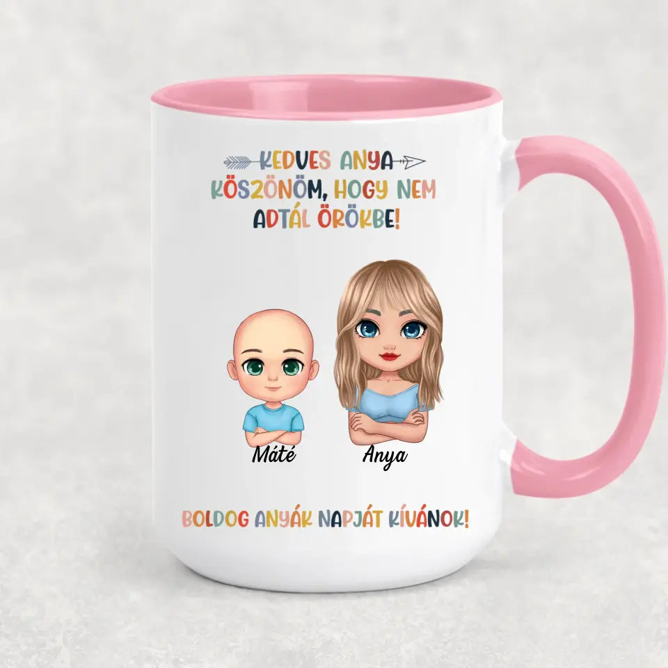 Egyedi vicces bögre Anyák napjára - köszönjük, hogy nem adtál örökbe