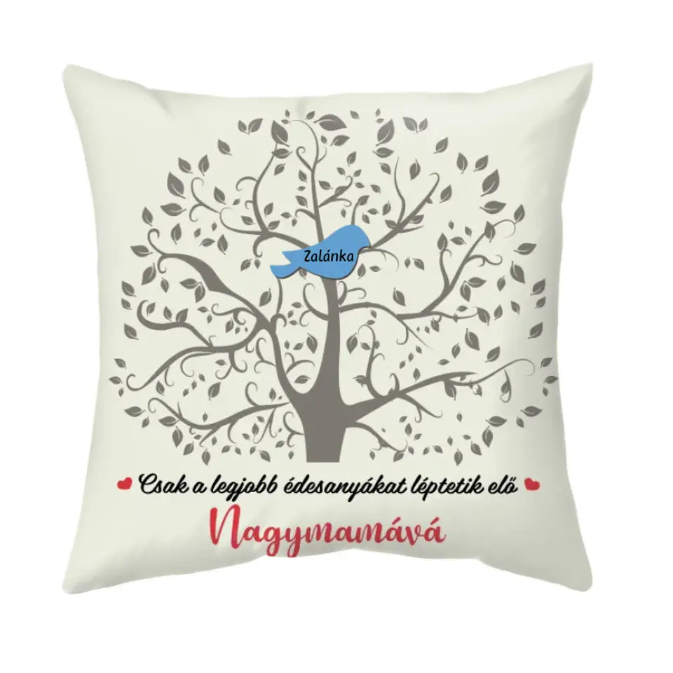 Egyedi párna nagymamáknak - nagyi madárkái