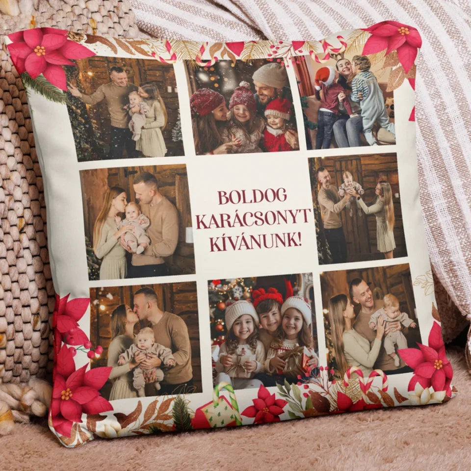 Egyedi saját fotós karácsonyi párna - 8 képpel4