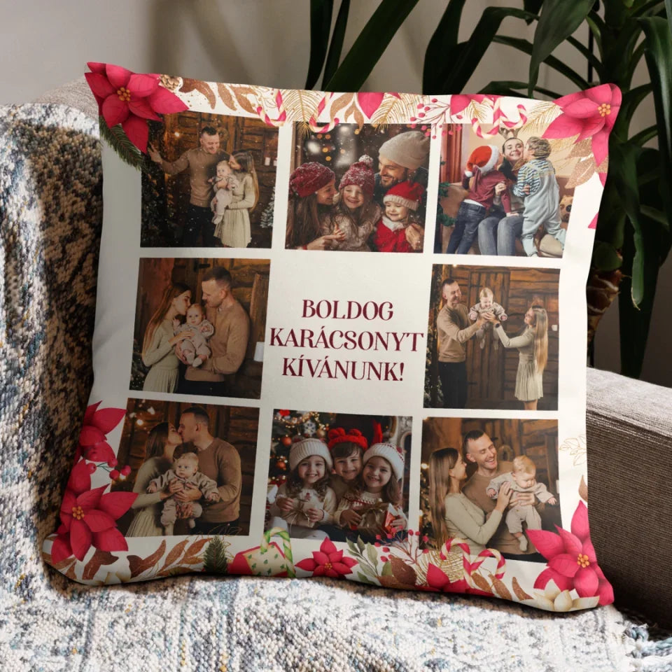 Egyedi saját fotós karácsonyi párna - 8 képpel3