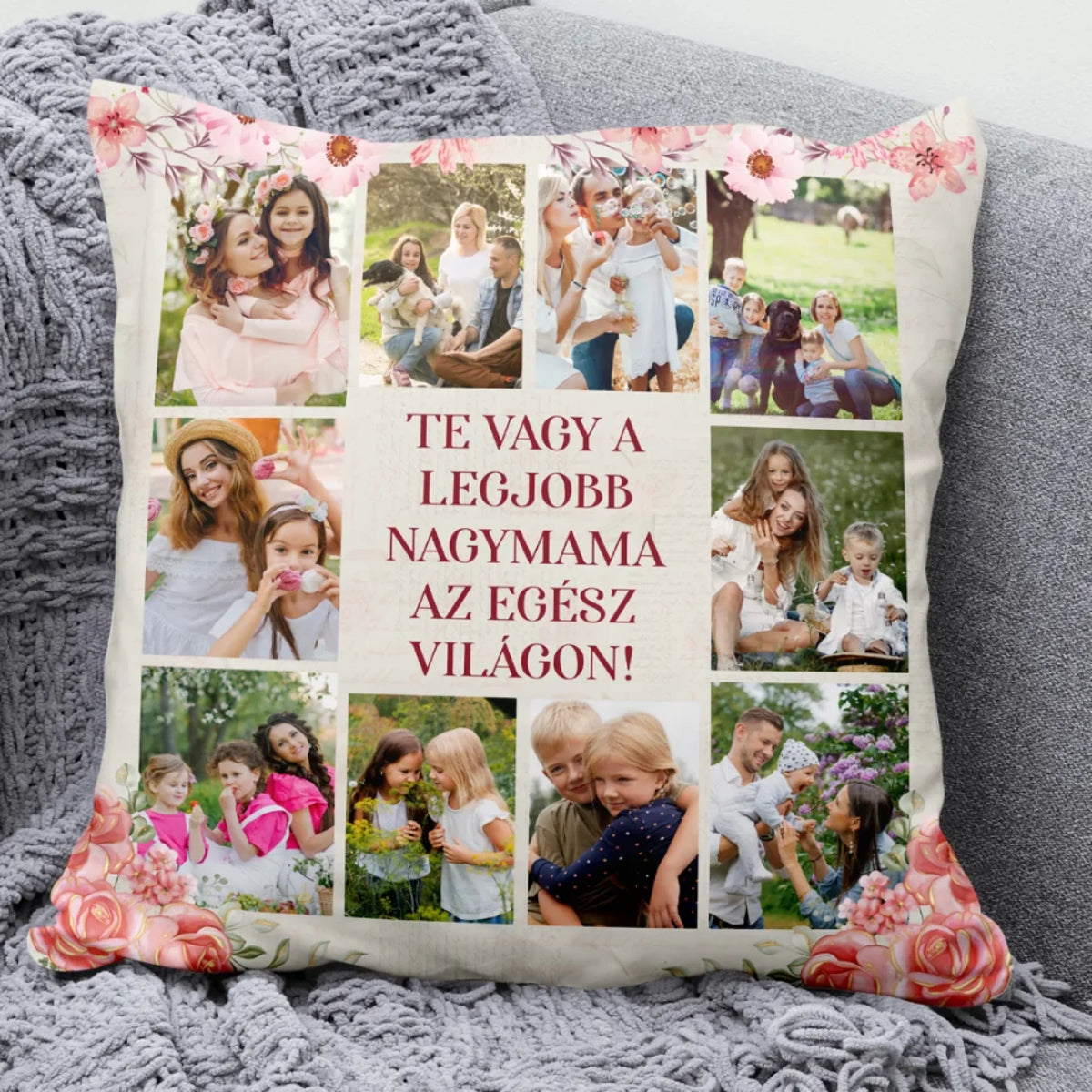 Egyedi saját fotós párna Anyák napjára - Te vagy a legjobb3