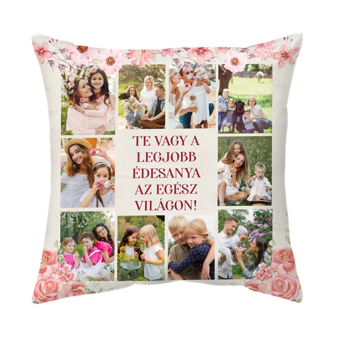 Egyedi saját fotós párna Anyák napjára - Te vagy a legjobb
